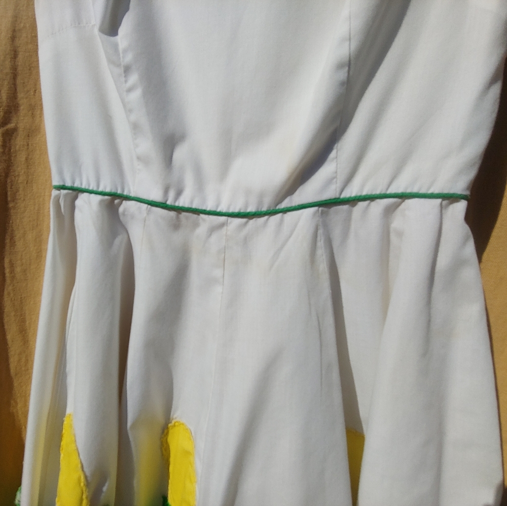 Vintage Handmade 50's 60's Cotton Corn Midi Dress - Picture 9 of 9